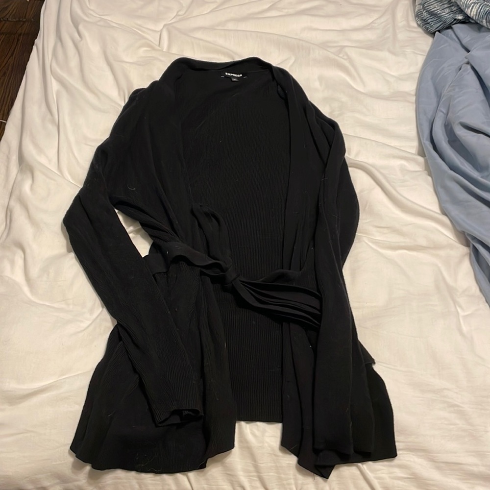 Express Black Wrap Sweater